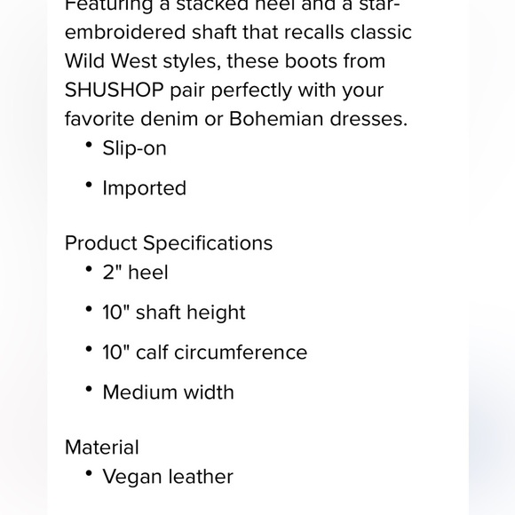 ShuShop Valencia Star Western Boots/ Size 9M - Picture 11 of 11